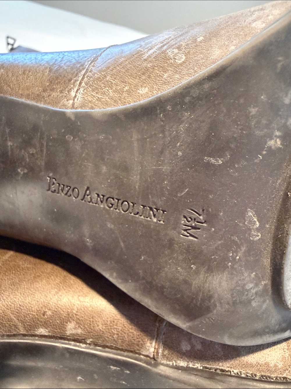 Enzo Angiolini Tall Leather Heeled Boots - Dark Brown Size 7.5 - Picture 4 of 9